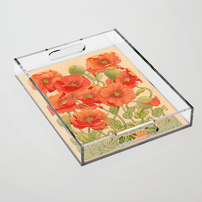 Poppy Season Acrylic Tray Gallery Image 1