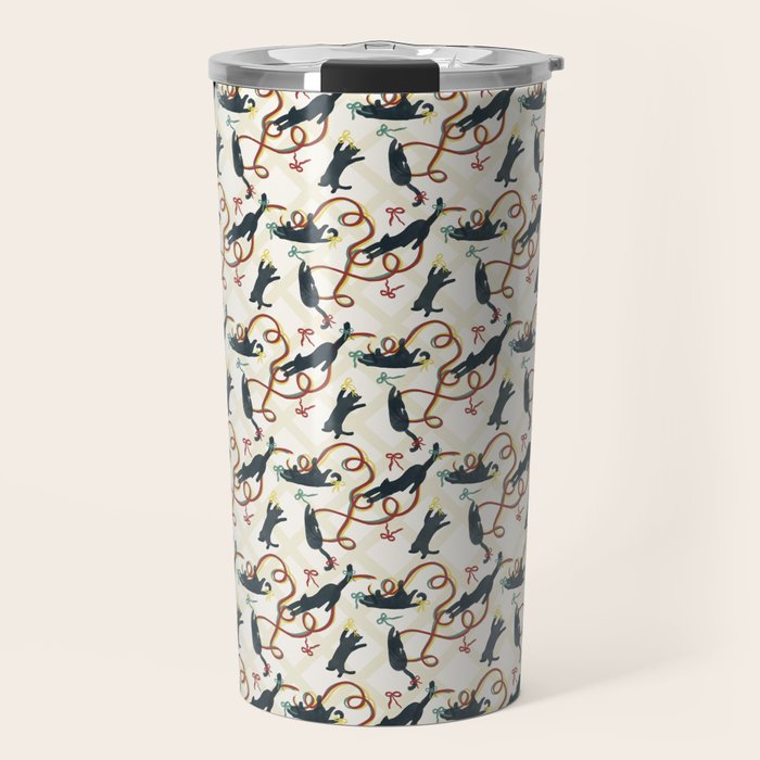Black Cats and Red Bows Travel Mug Gallery Image 1