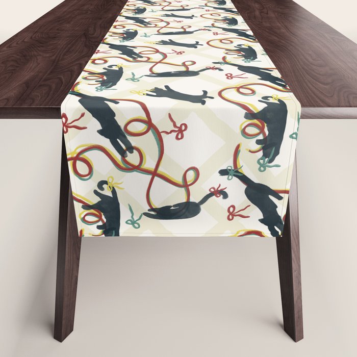 Black Cats and Red Bows Table Runner Gallery Image 1