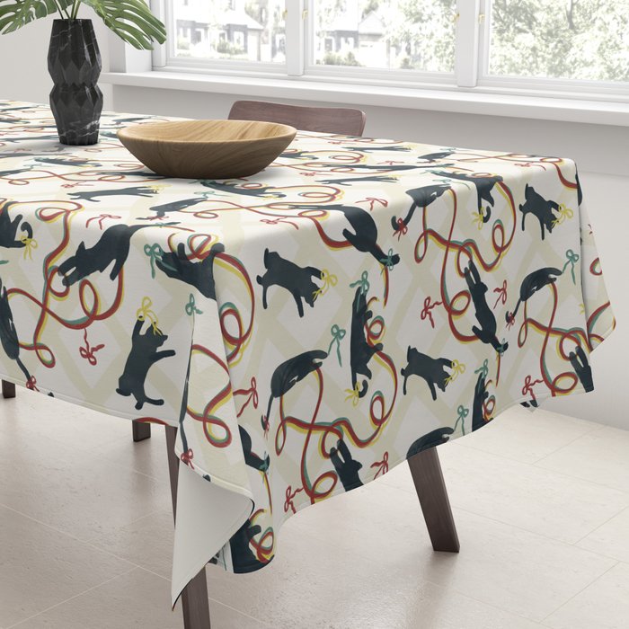 Black Cats and Red Bows Tablecloth Gallery Image 3