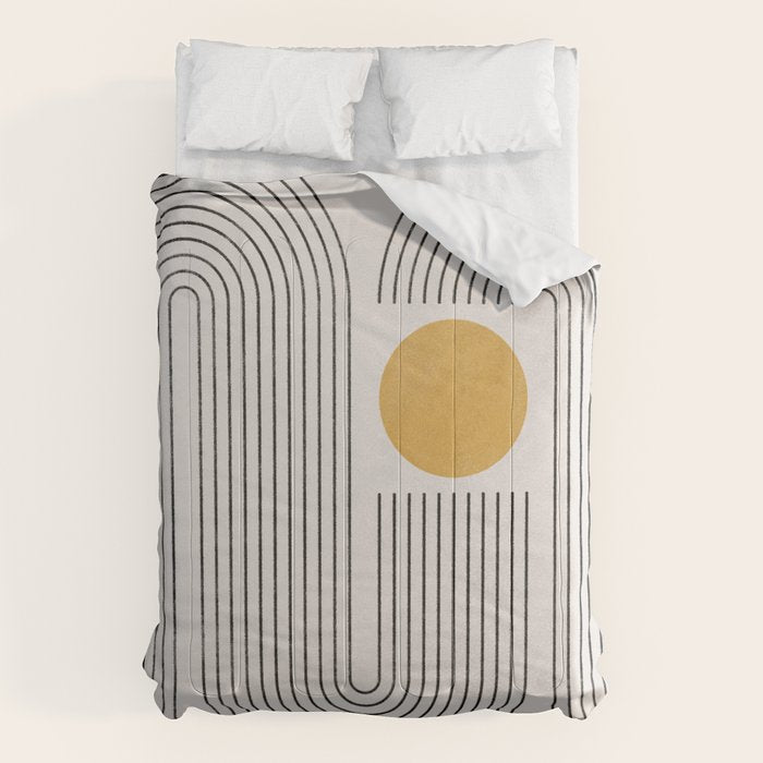 Mid-Century Modern No.22 - Woodblock Print Comforter Gallery Image 1