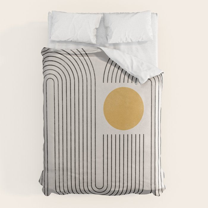 Mid-Century Modern No.22 - Woodblock Print Duvet Cover Gallery Image 1