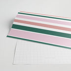 Summer Stripes - Pink, Dusty Rose, Green, and White Wrapping Paper Gallery Image 2