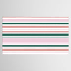 Summer Stripes - Pink, Dusty Rose, Green, and White Tablecloth Gallery Image 2