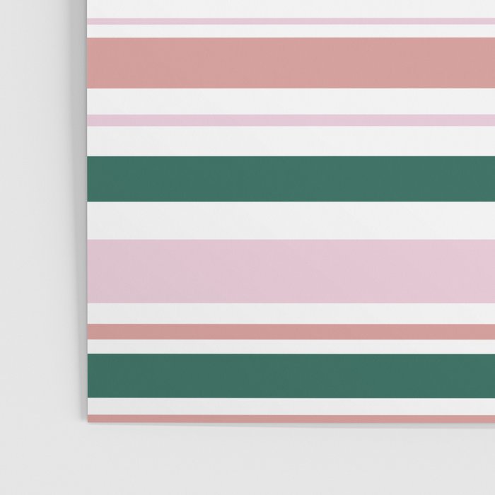 Summer Stripes - Pink, Dusty Rose, Green, and White Poster Gallery Image 3