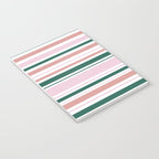 Summer Stripes - Pink, Dusty Rose, Green, and White Notebook Gallery Image 3