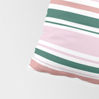 Summer Stripes - Pink, Dusty Rose, Green, and White Pillow Sham Gallery Image 4