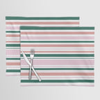 Summer Stripes - Pink, Dusty Rose, Green, and White Placemat Gallery Image 1