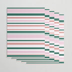 Summer Stripes - Pink, Dusty Rose, Green, and White Wrapping Paper Gallery Image 3