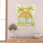 stay golden sun child lady surfer blonde / retro surf art by surfy birdy  Wall Tapestry Gallery Image 2