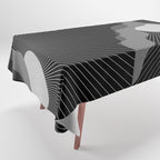 Abstraction_SUNRISE_SUNSET_BLACK_WHITE_MONO_POP_ART_0622A Tablecloth Gallery Image 1