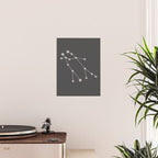 Gemini Zodiac Star Constellation Line Art Grey Poster Gallery Image 2
