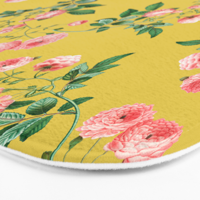 Antique Roses Floral Pattern Bath Mat Gallery Image 3