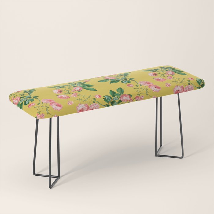 Antique Roses Floral Pattern Bench Gallery Image 1
