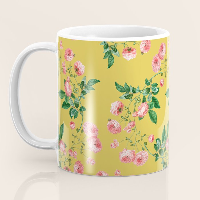 Antique Roses Floral Pattern Coffee Mug Gallery Image 3