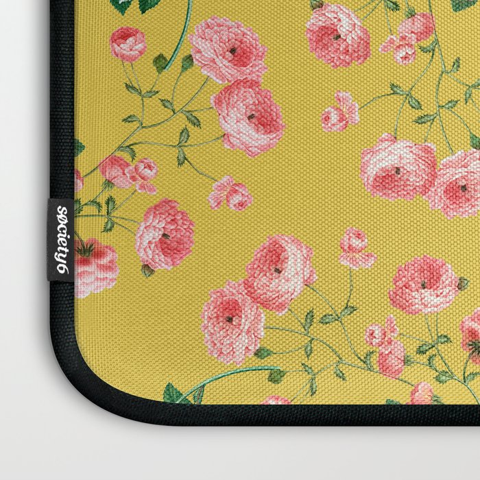 Antique Roses Floral Pattern Laptop Sleeve Gallery Image 3