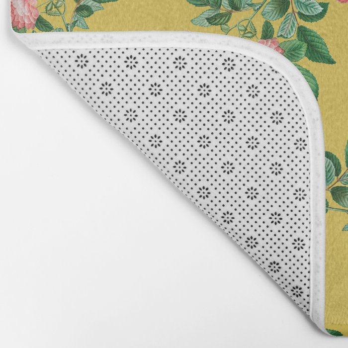 Antique Roses Floral Pattern Bath Mat Gallery Image 2