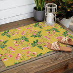 Antique Roses Floral Pattern Outdoor Rug Gallery Image 2
