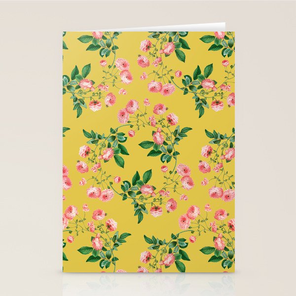 Antique Roses Floral Pattern Stationery Card Gallery Image 2