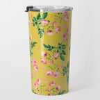 Antique Roses Floral Pattern Travel Mug Gallery Image 3
