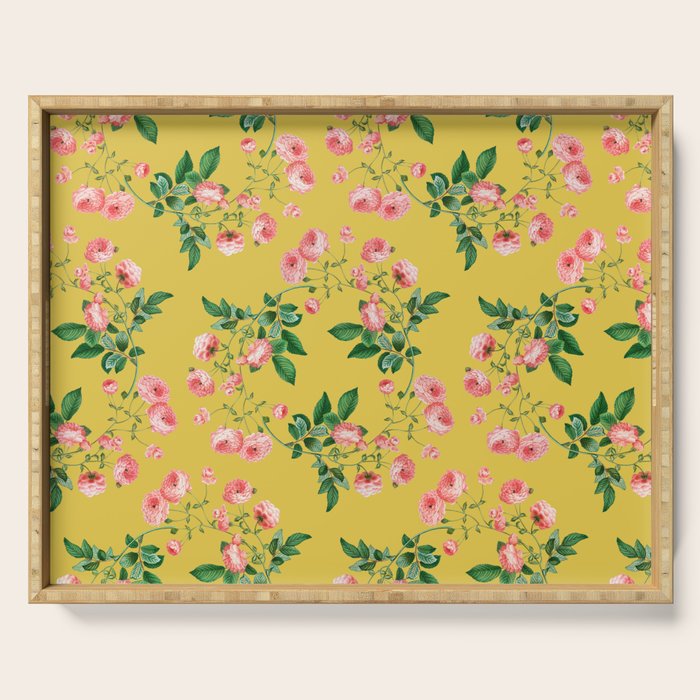 Antique Roses Floral Pattern Serving Tray Gallery Image 1