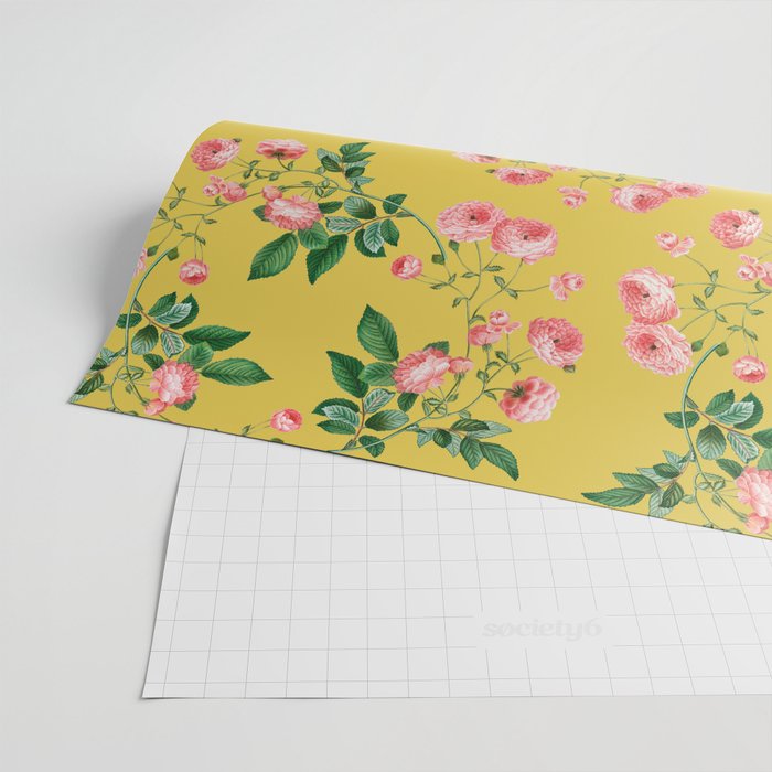 Antique Roses Floral Pattern Wrapping Paper Gallery Image 2