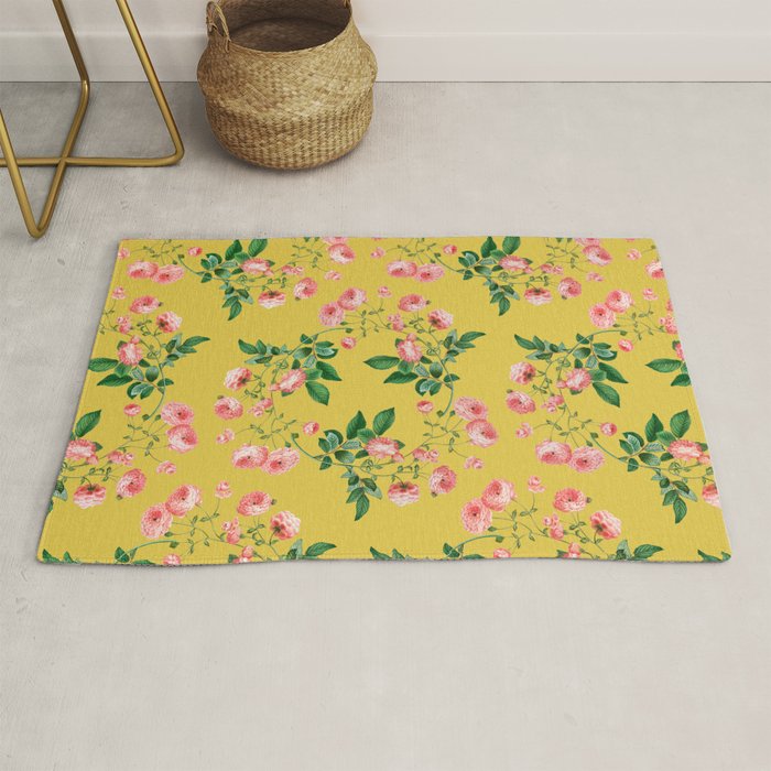 Antique Roses Floral Pattern Rug Gallery Image 1