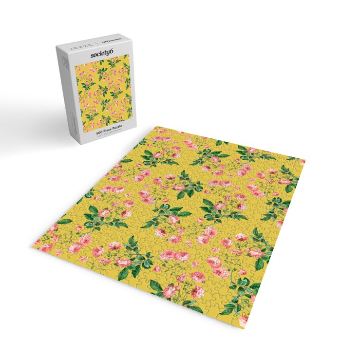 Antique Roses Floral Pattern Jigsaw Puzzle Gallery Image 2