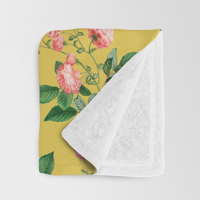 Antique Roses Floral Pattern Throw Blanket Gallery Image 3
