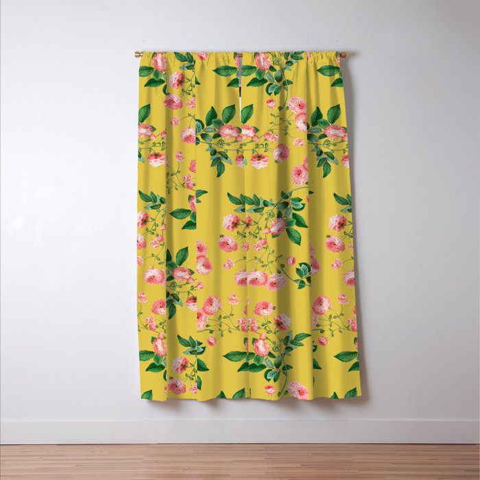 Antique Roses Floral Pattern Window Curtain Gallery Image 3
