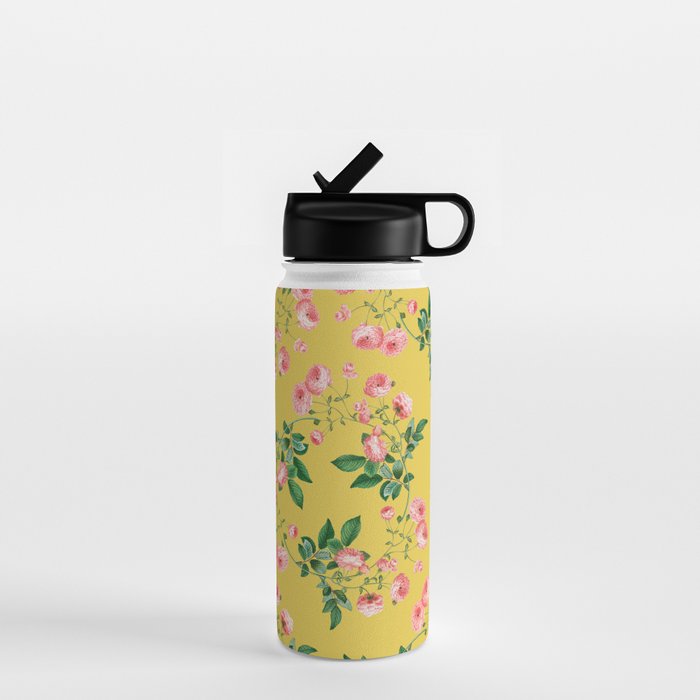 Antique Roses Floral Pattern Water Bottle Gallery Image 1