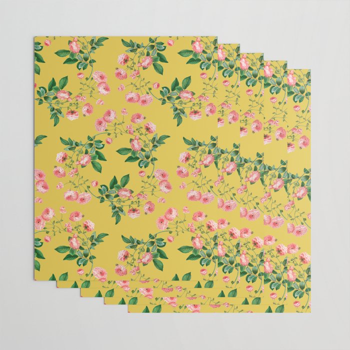 Antique Roses Floral Pattern Wrapping Paper Gallery Image 3