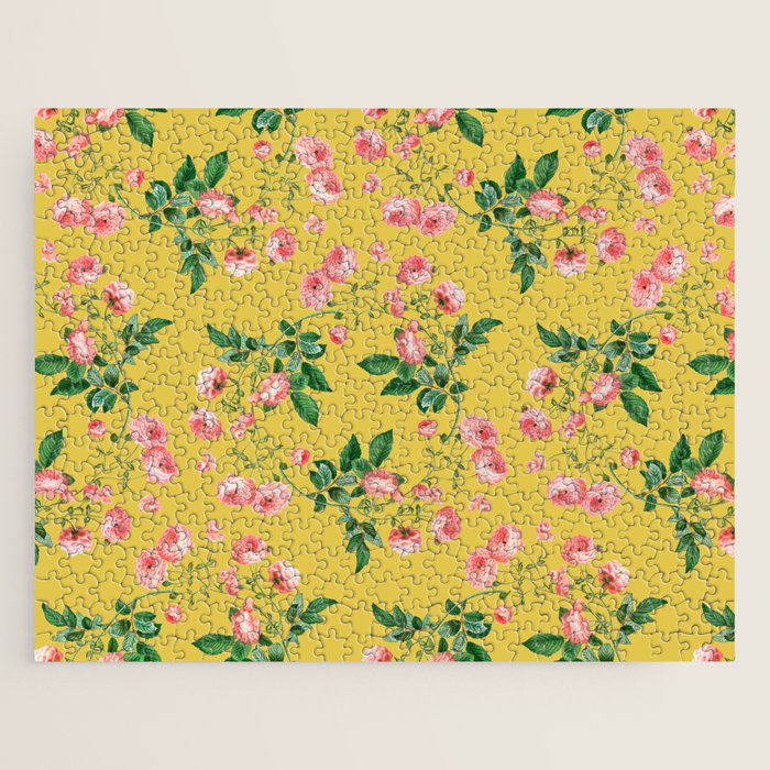 Antique Roses Floral Pattern Jigsaw Puzzle Gallery Image 1