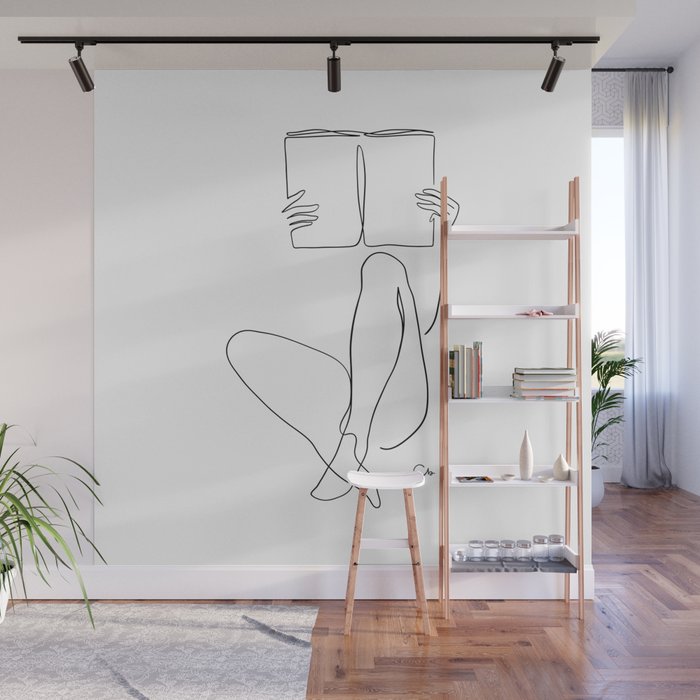 Reading Naked n.2 Wall Mural Gallery Image 1