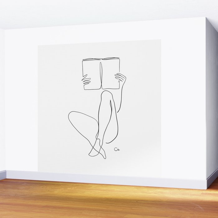 Reading Naked n.2 Wall Mural Gallery Image 2
