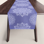 Elegant Periwinkle Purple Blue Boho Mandala Table Runner Gallery Image 1