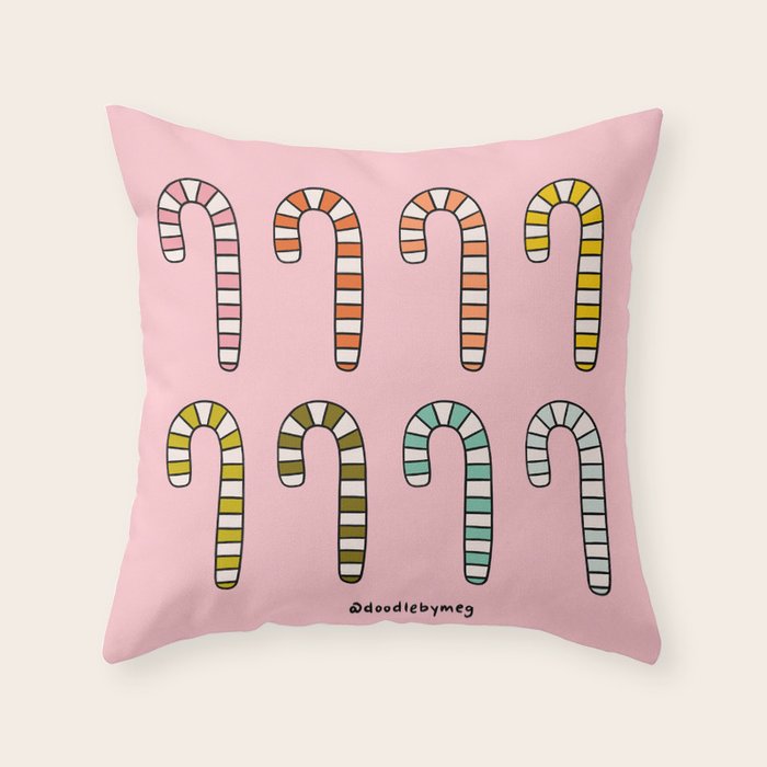Rainbow Candy Canes Throw Pillow Gallery Image 6