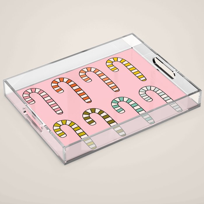 Rainbow Candy Canes Acrylic Tray Gallery Image 1