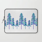 Pine Trees - Navy & Turquoise Palette Laptop Sleeve Gallery Image 1