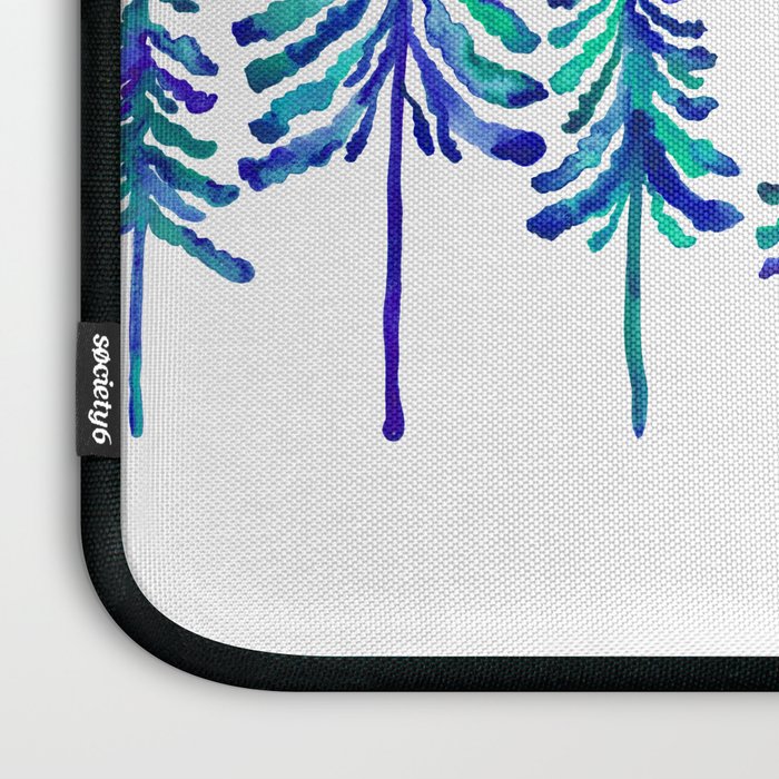 Pine Trees - Navy & Turquoise Palette Laptop Sleeve Gallery Image 3
