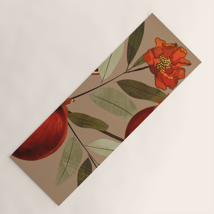 Pomegranate Botanical Art 1 Yoga Mat Gallery Image 1
