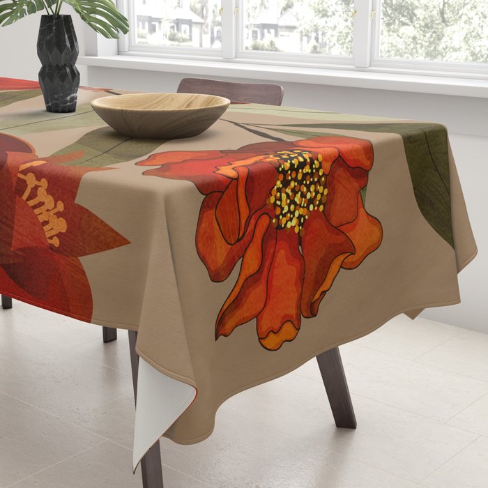 Pomegranate Botanical Art 1 Tablecloth Gallery Image 3