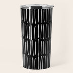 Black and White Minimal Stripe Travel Mug Gallery Image 1