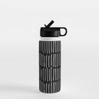 Black and White Minimal Stripe Water Bottle Gallery Image 1