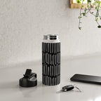 Black and White Minimal Stripe Water Bottle Gallery Image 4
