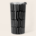 Black and White Minimal Stripe Travel Mug Gallery Image 2