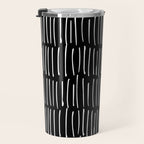 Black and White Minimal Stripe Travel Mug Gallery Image 3