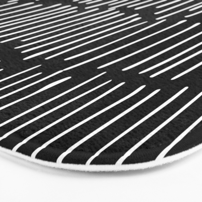 Black and White Minimal Stripe Bath Mat Gallery Image 3