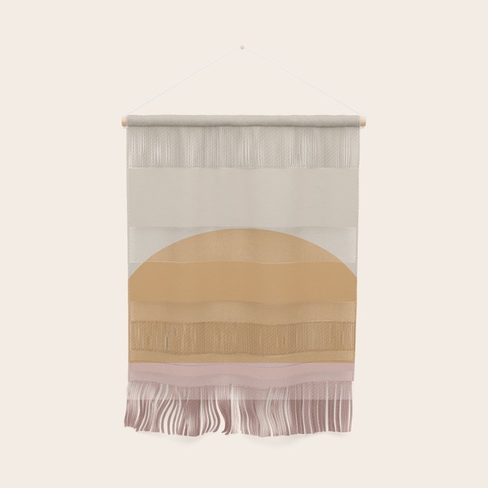 Minimal Retro Sunset - Earthy Neutral Wall Hanging Gallery Image 1