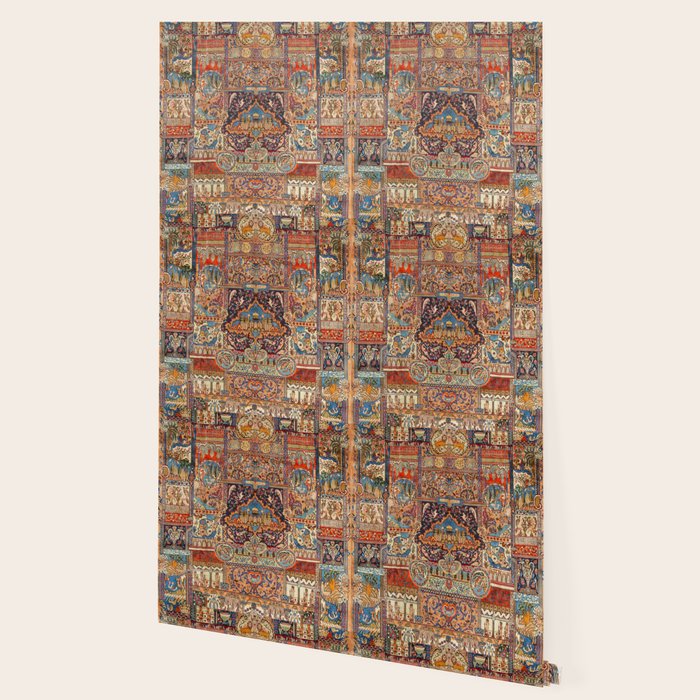 Golden Nature Antique Persian Kashmar Wallpaper Gallery Image 2